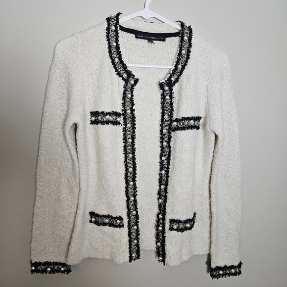 White House Black Market Pearl Detail Cardigan Sweater Sz XS - Picture 10 of 13